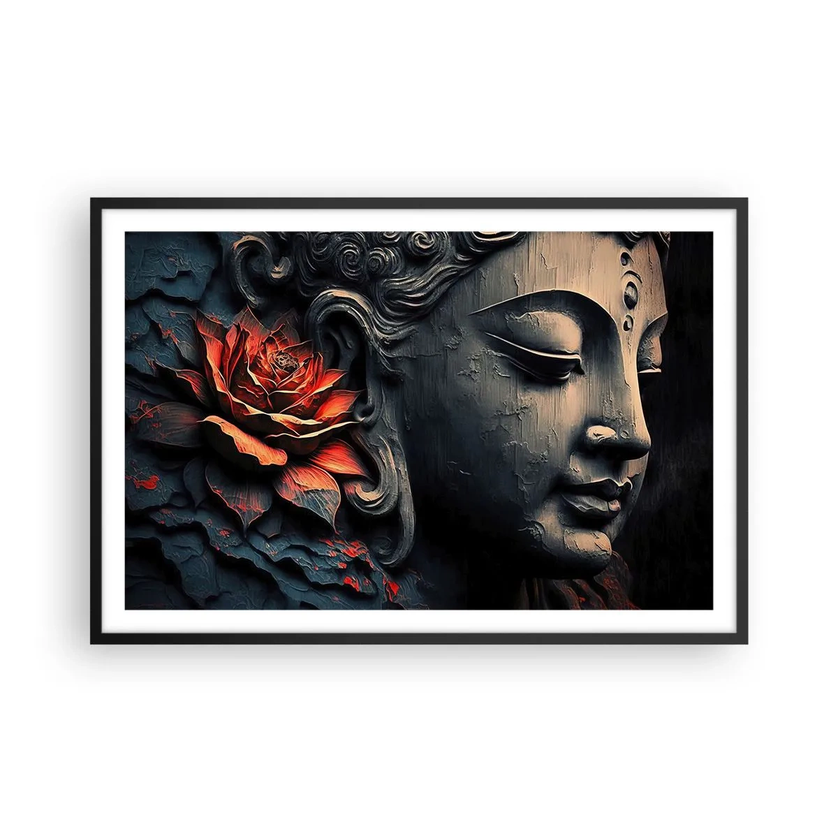 Plakat w czarnej ramie - W zgodzie ze światem - 91x61 cm