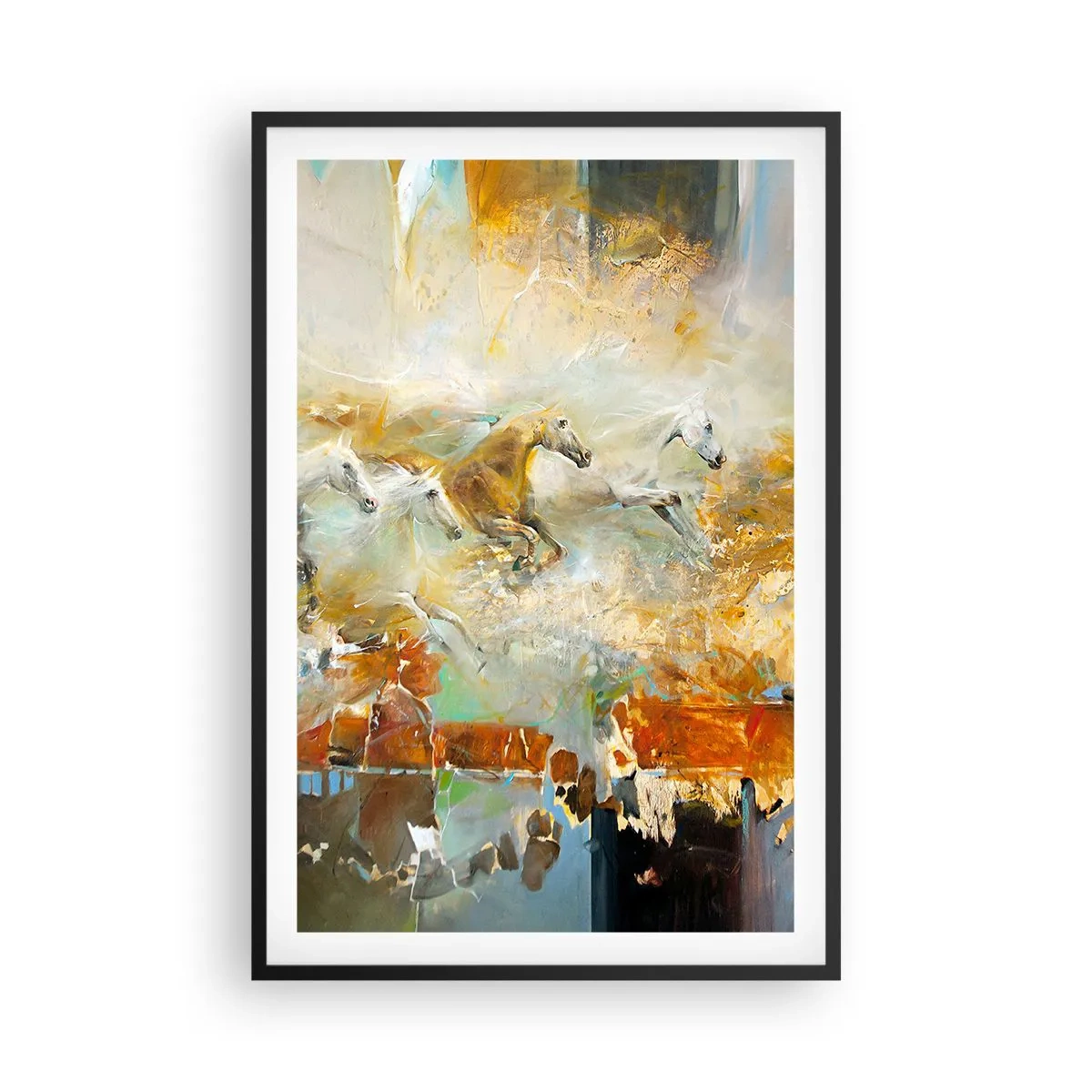 Plakat w czarnej ramie - Galopem przez światło - 61x91 cm