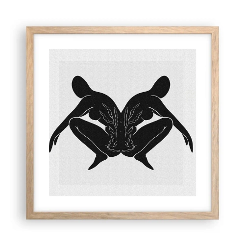 Plakat w ramie jasny dąb - Wspólna dusza - 40x40 cm