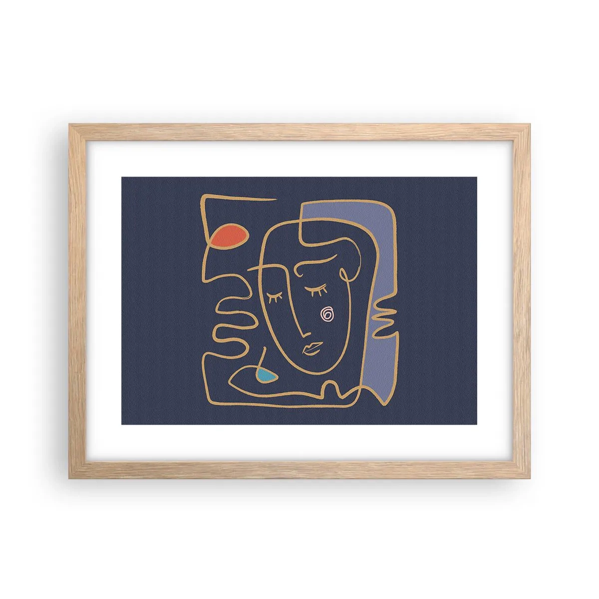 Plakat w ramie jasny dąb - W zamyśleniu - 40x30 cm