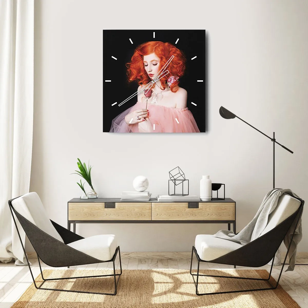 Zegar ścienny - W barokowym stylu - 30x30 cm