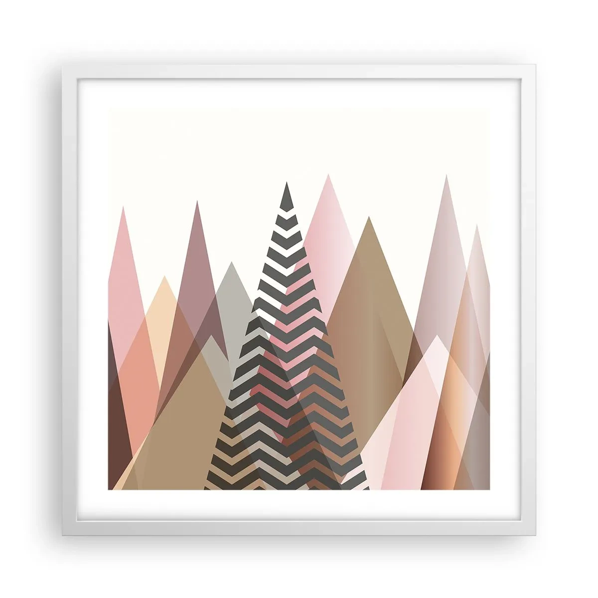 Plakat w białej ramie - Piramidalny widok - 50x50 cm