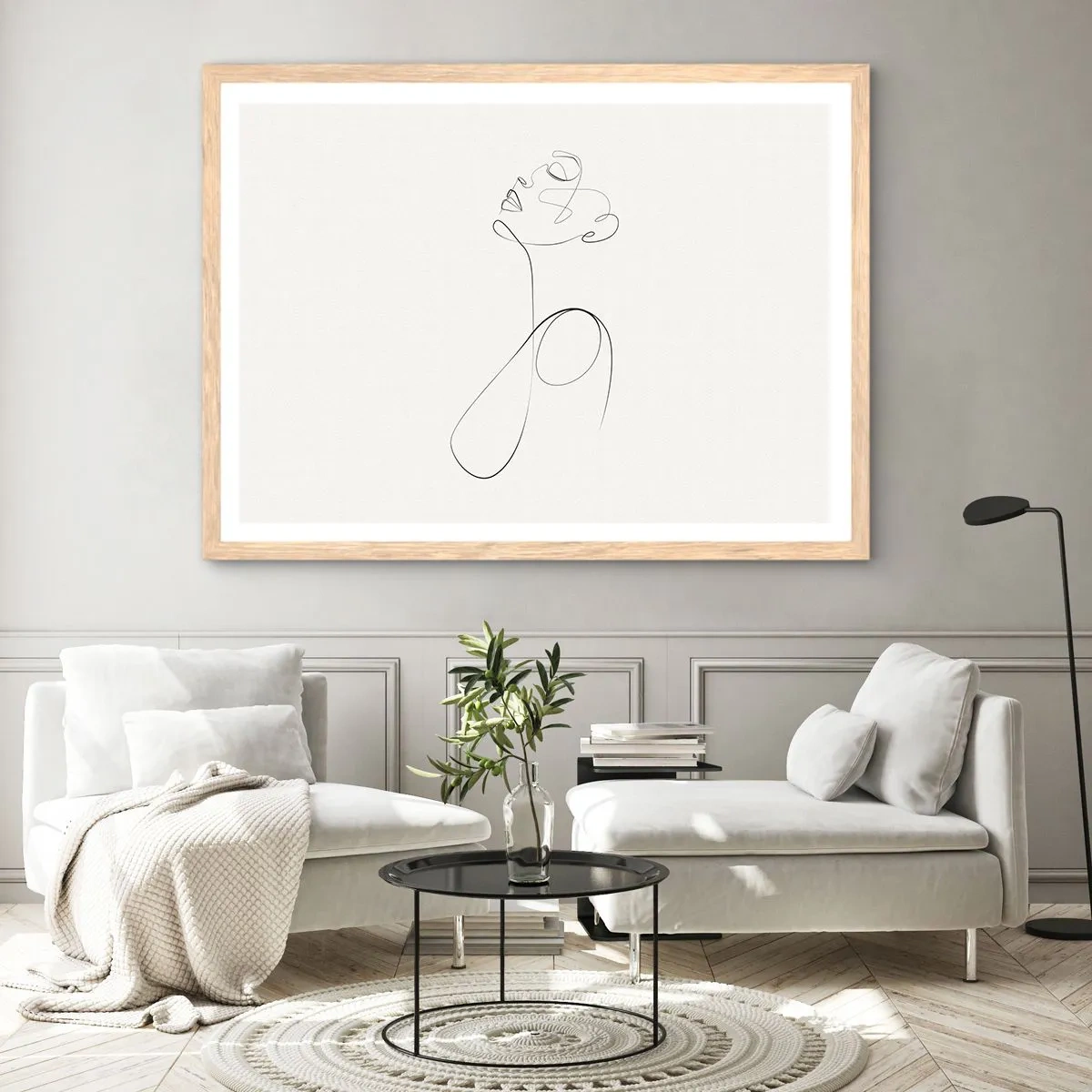 Plakat w ramie jasny dąb - Zapętlona w marzeniach - 100x70 cm