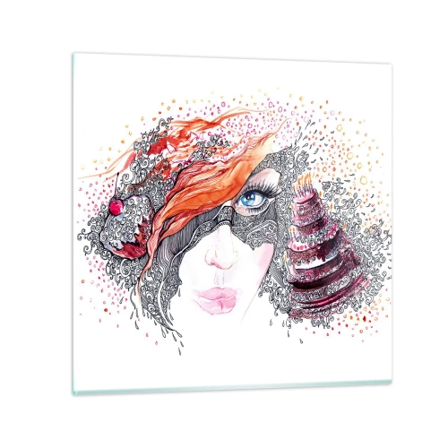 Obraz na szkle - Z nią codziennie jest święto - 60x60 cm