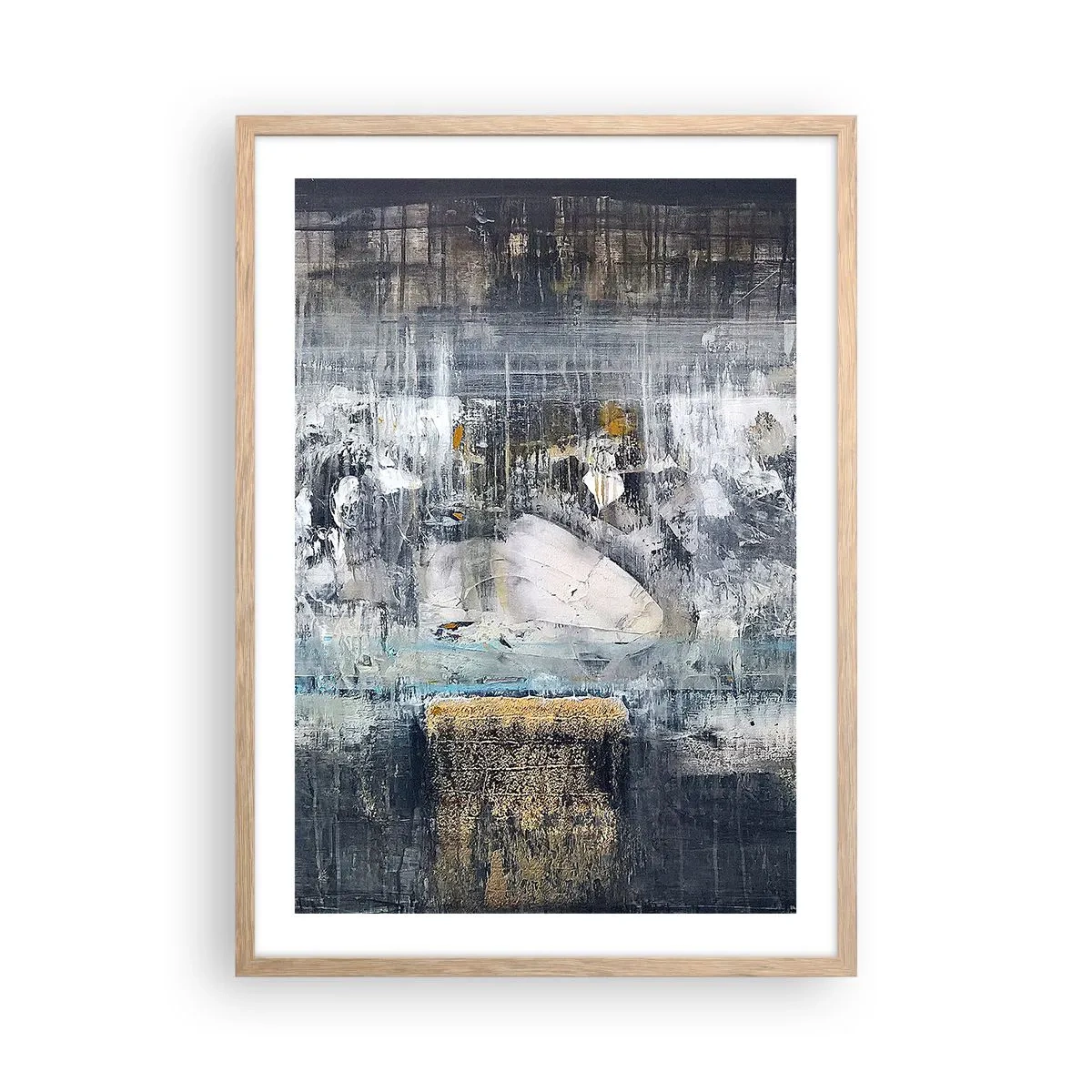 Plakat w ramie jasny dąb - Jak po lodzie, jak po grudzie - 50x70 cm