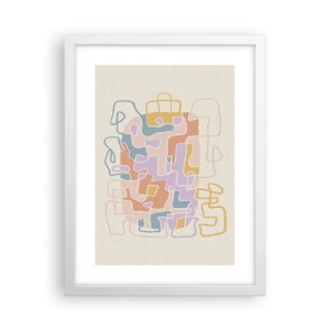 Plakat w białej ramie - Labirynt – radosna przygoda - 30x40 cm