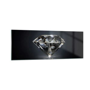 Obraz na szkle - Diament na ciemnym tle w artystycznym ujęciu - 140x50cm - Best girls friend - Nowoczesna dekoracja ścienna do salonu i sypialni ARTTOR