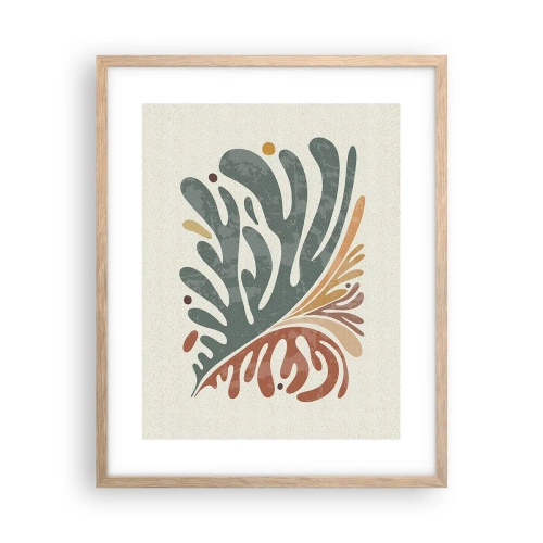 Plakat w ramie jasny dąb - Wielobarwny liść - 40x50 cm