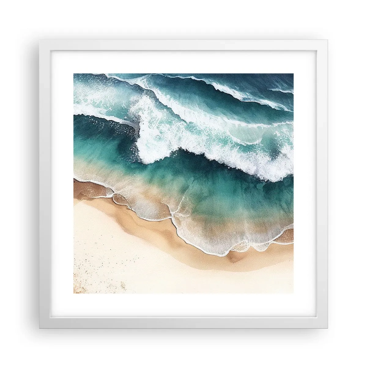 Plakat w białej ramie - Odwieczne spotkanie - 40x40 cm