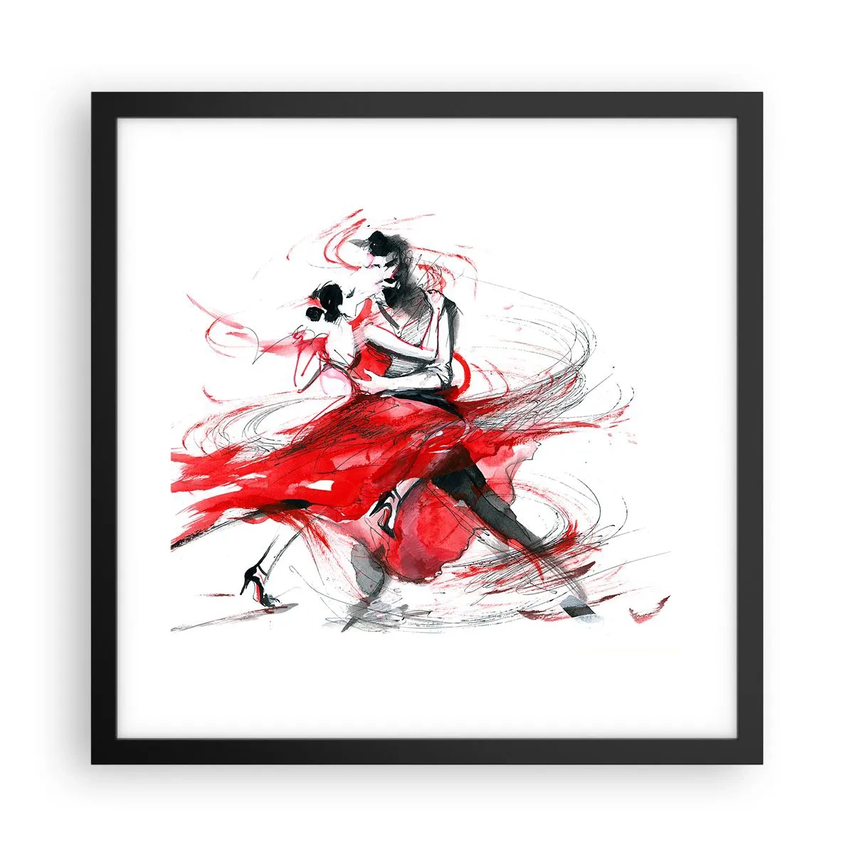 Plakat w czarnej ramie - Tango - rytm namiętności - 40x40 cm