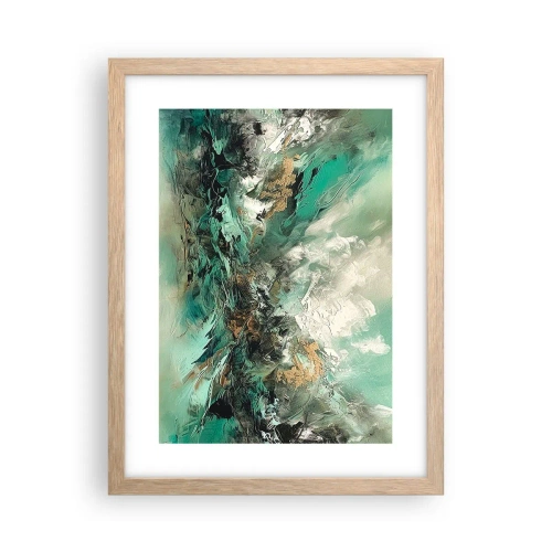 Plakat w ramie jasny dąb - Szmaragdowo-czarna kipiel - 30x40 cm