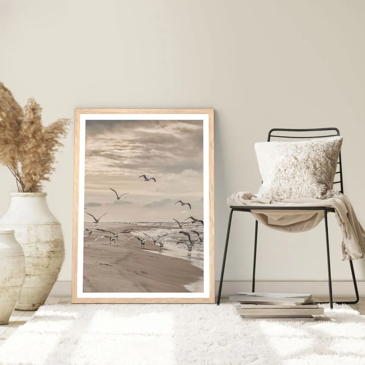 Plakat w ramie jasny dąb - Morza szum, ptaków śpiew - 30x40 cm