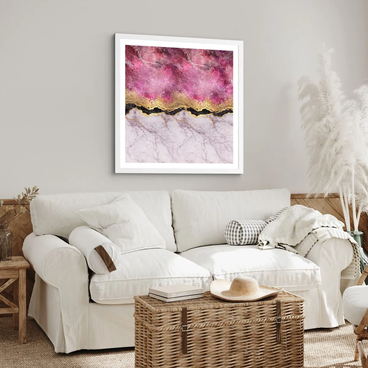 Plakat w białej ramie - Na granicy - 60x60 cm