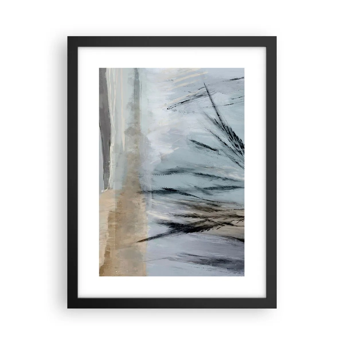 Plakat w czarnej ramie - Zimowe pola - 30x40 cm