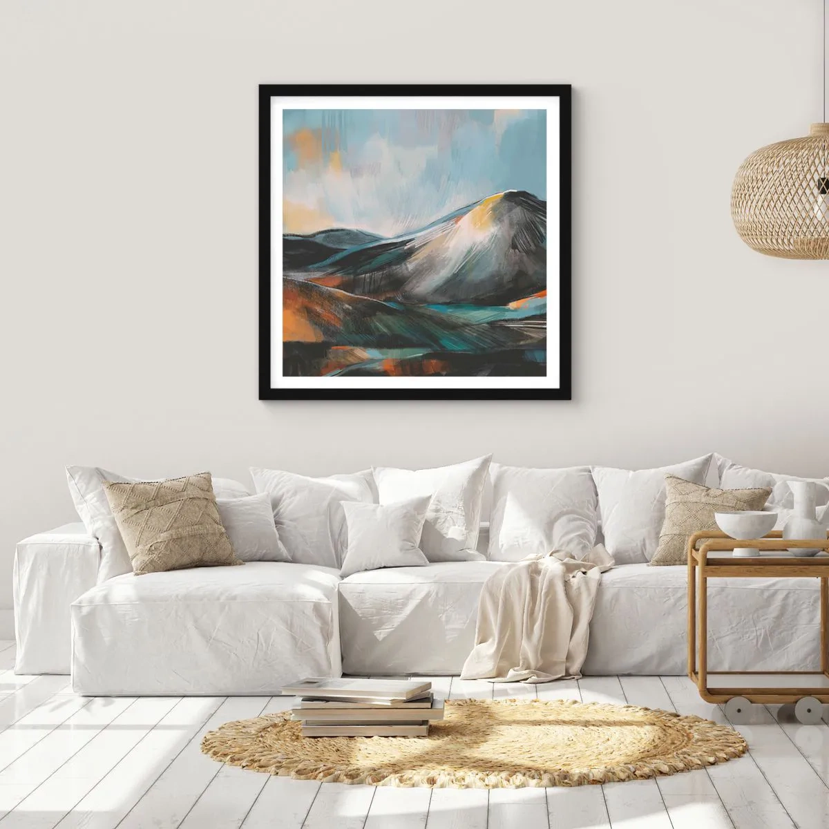 Plakat w czarnej ramie - Surowe i piękne - 40x40 cm