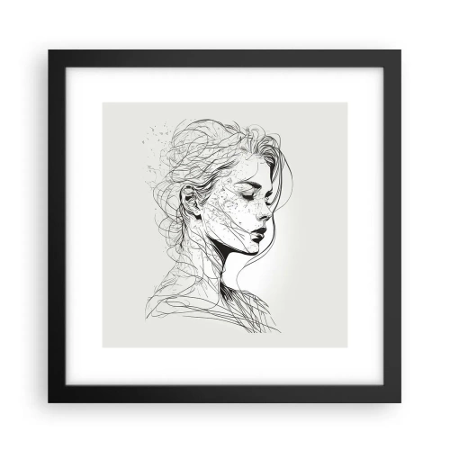 Plakat w czarnej ramie - Portret w zamyśleniu - 30x30 cm