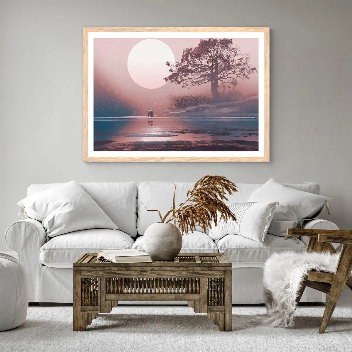 Plakat w ramie jasny dąb - Nocne dziwy - 40x30 cm