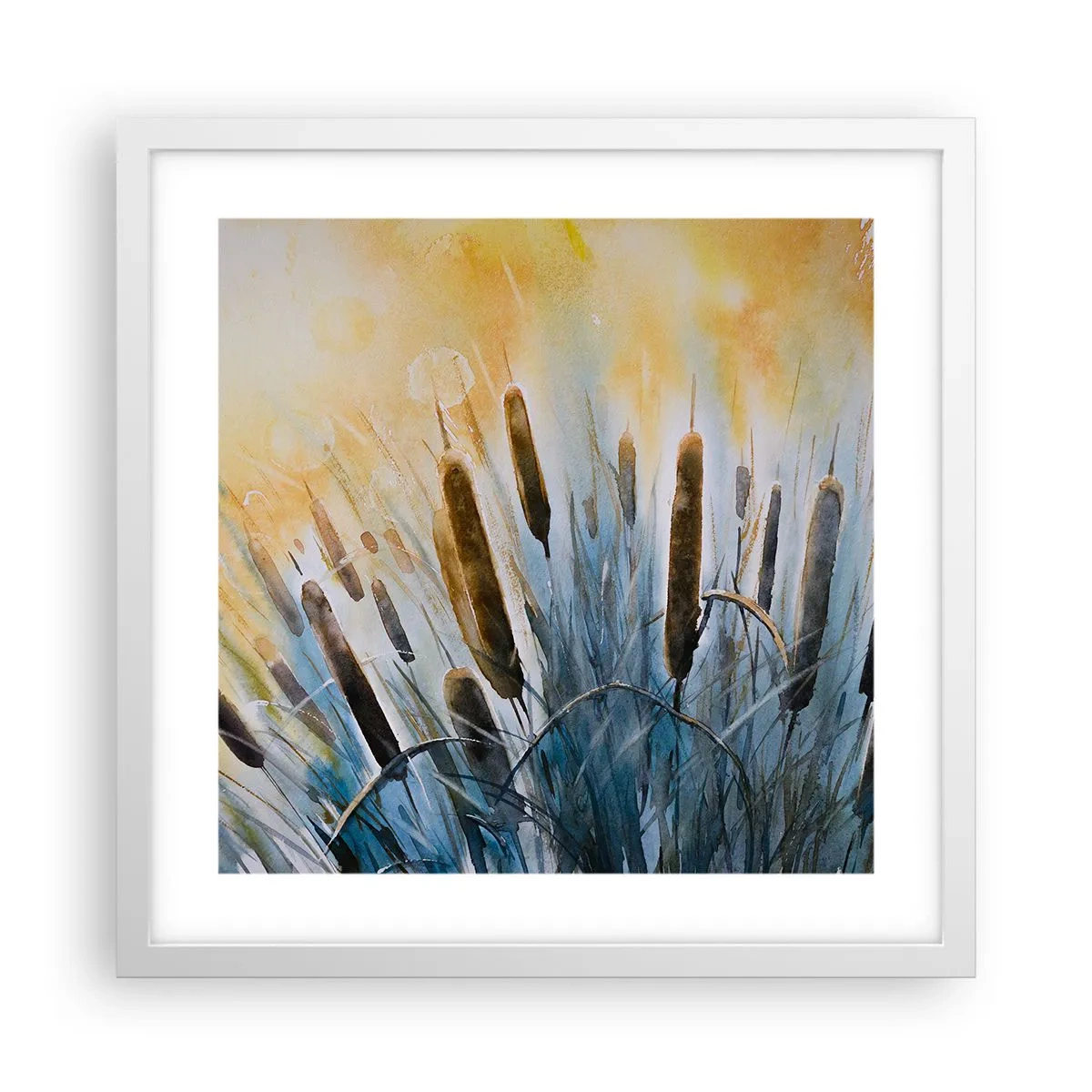 Plakat w białej ramie - Chłód wody, słońca żar - 40x40 cm