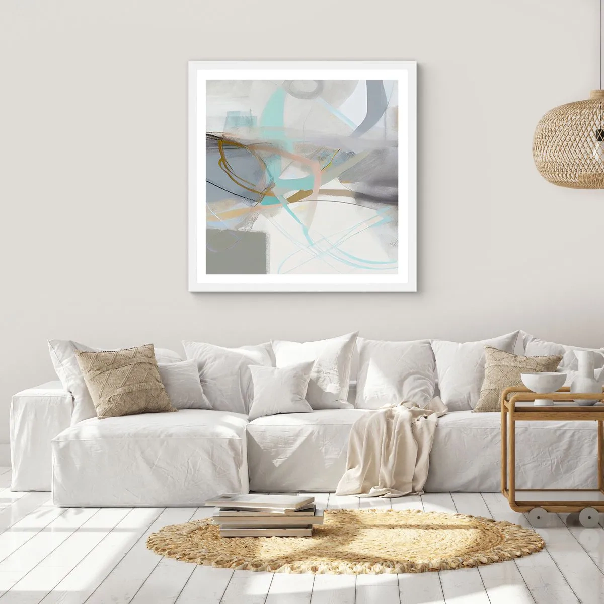 Plakat w białej ramie - Abstrakcja zamglona - 30x30 cm