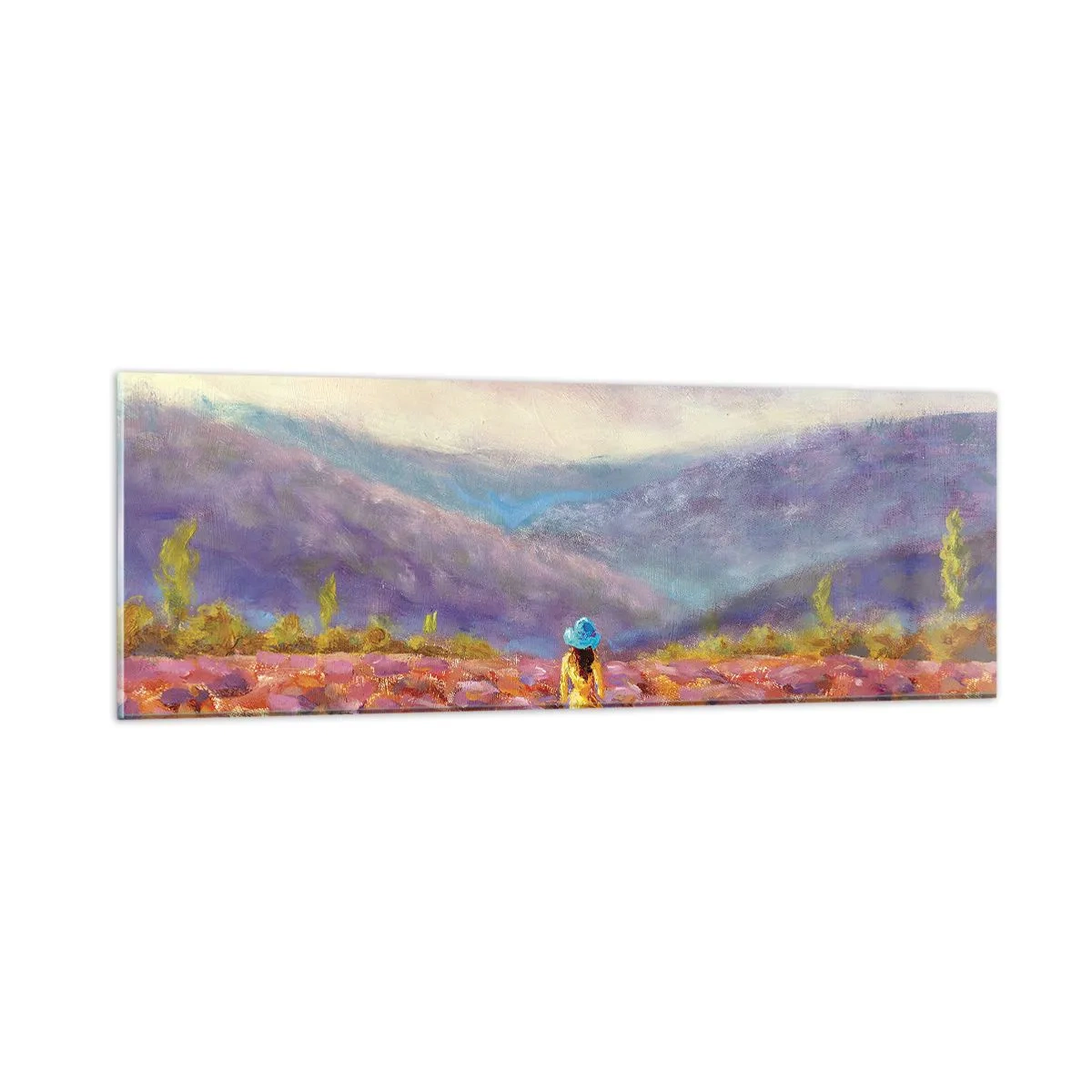 Obraz na szkle - W lawendowym świecie - 90x30 cm