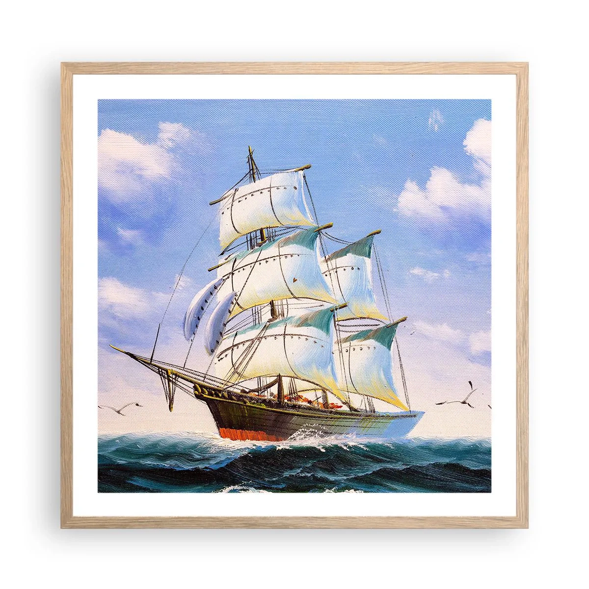 Plakat w ramie jasny dąb - Dumnie z wiatrem - 60x60 cm