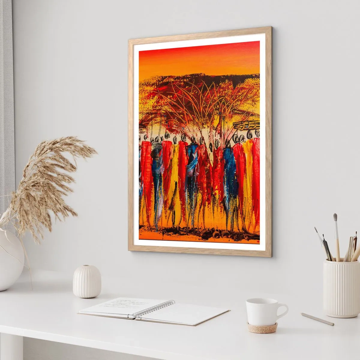 Plakat w ramie jasny dąb - Tam, tam, tam tam idą - 40x50 cm