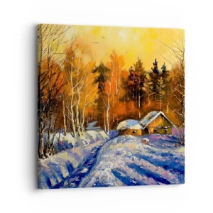 Obraz na płótnie - Zimowa impresja w słońcu - 30x30 cm