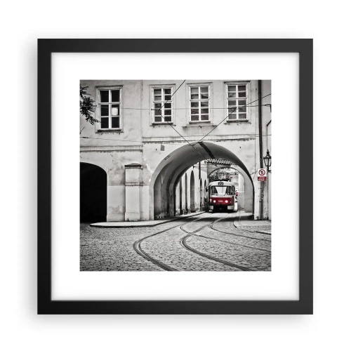 Plakat w czarnej ramie - Przez miejski labirynt - 30x30 cm