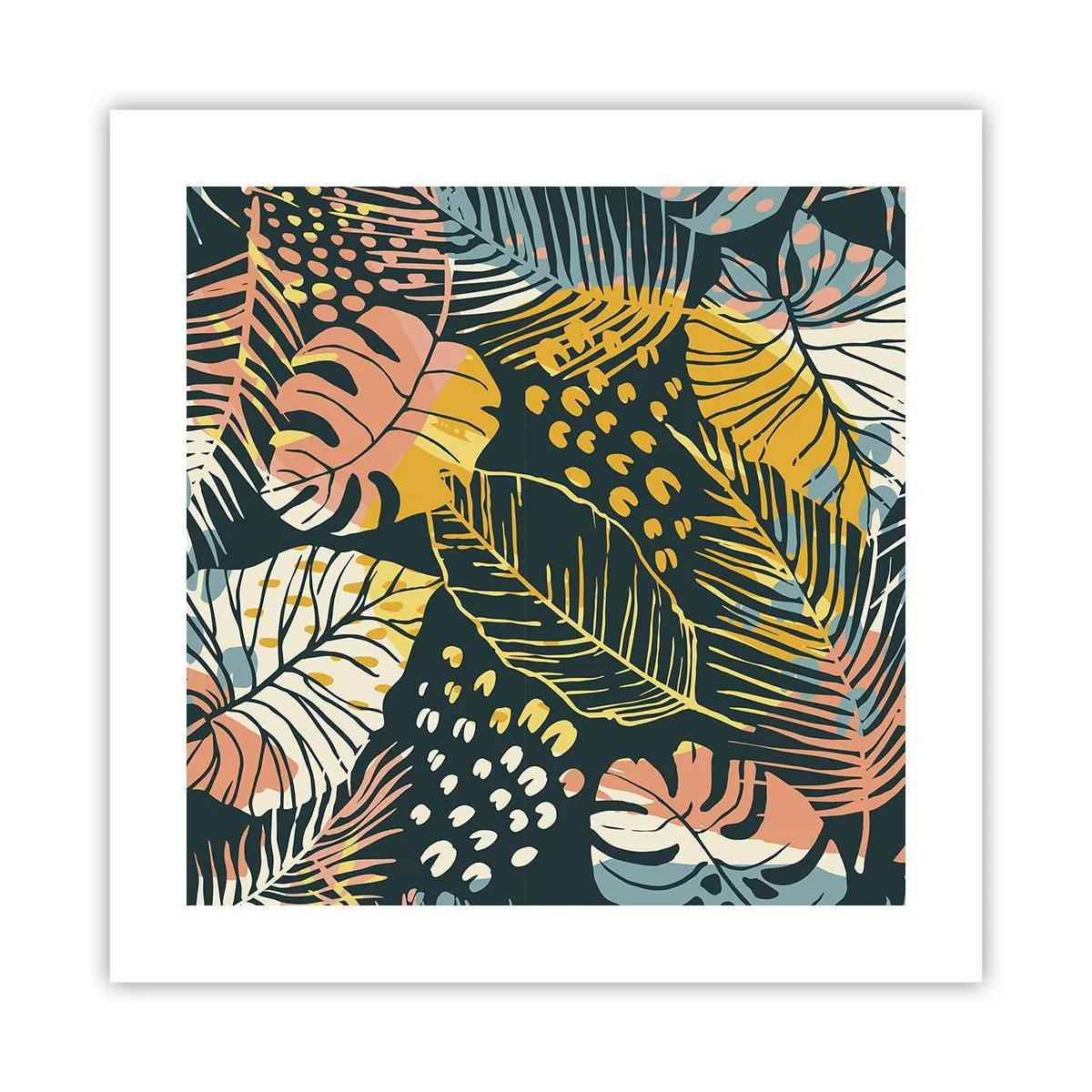 Plakat - Liściasta fantazja - 40x40 cm