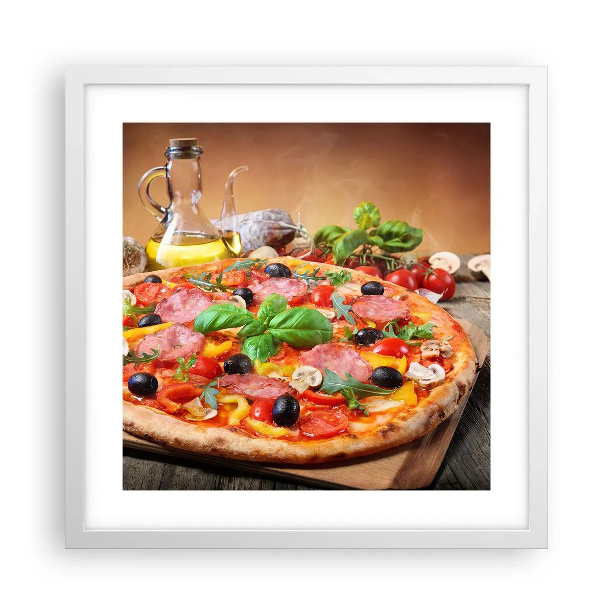 Plakat w białej ramie - Z prawdziwie włoskim smakiem - 40x40 cm