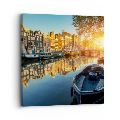 Obraz na płótnie - Poranek w Amsterdamie - 40x40 cm