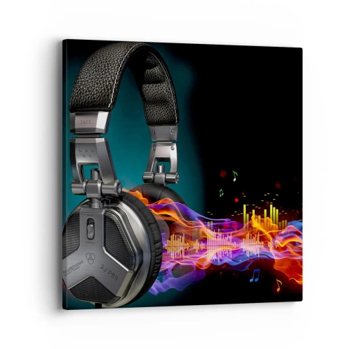 Obraz na płótnie - W ogniu  muzyki - 40x40 cm