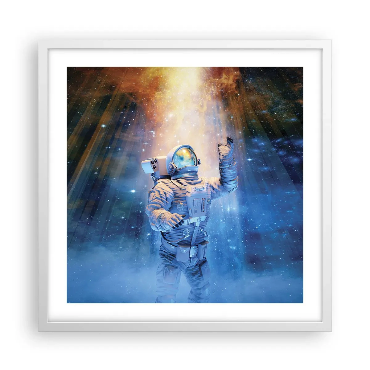Plakat w białej ramie - Wreszcie u celu - 50x50 cm