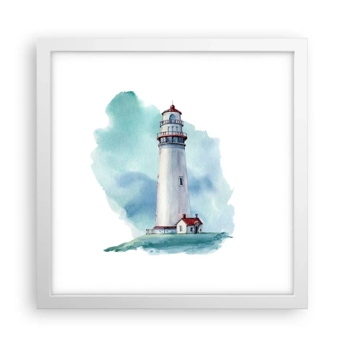 Plakat w białej ramie - Łagodna siostra błękitu - 30x30 cm