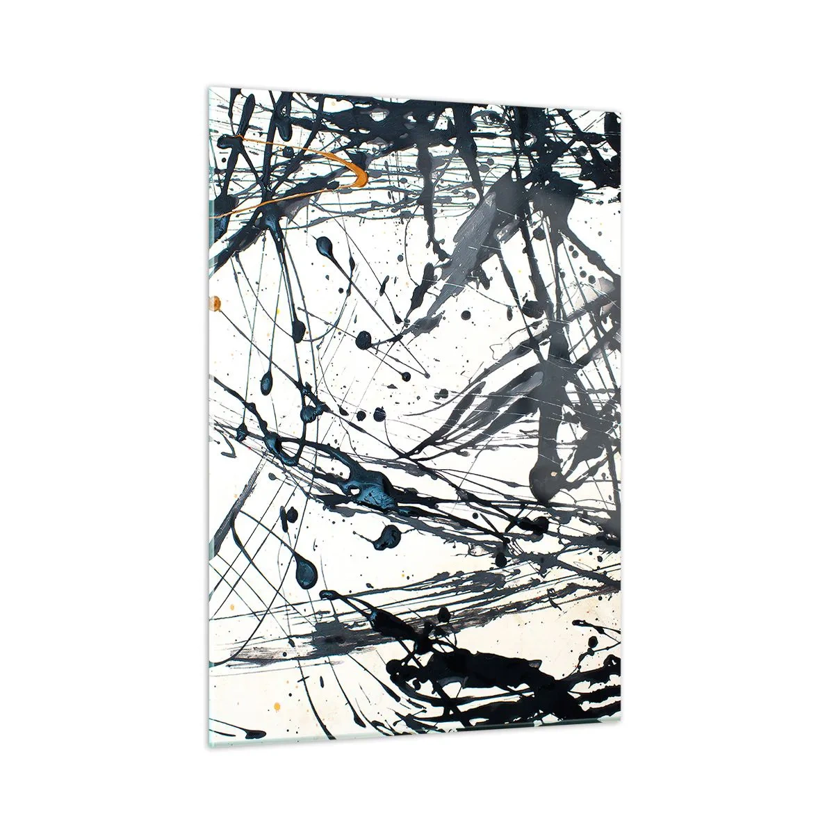 Obraz na szkle - Abstrakcyjne plamy i linie na jasnym tle - 50x70cm - Z sensem czy bez sensu? - Nowoczesna dekoracja ścienna do salonu, kuchni i sypialni ARTTOR