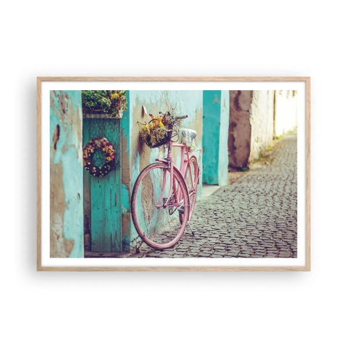 Plakat w ramie jasny dąb - Zaraz wracam - 100x70 cm