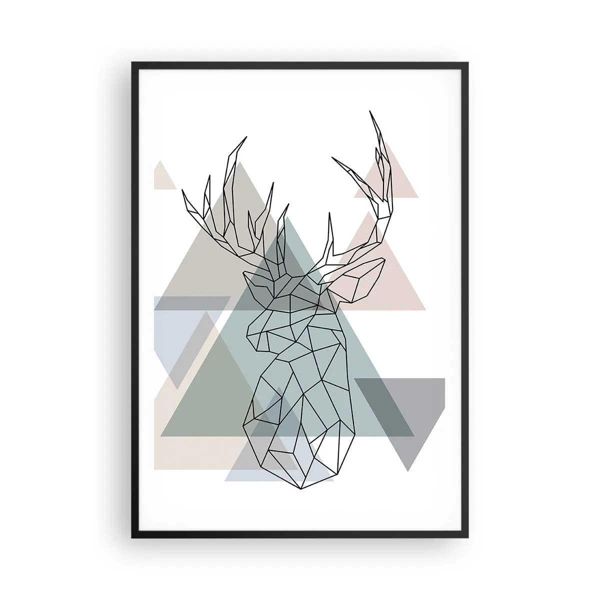 Plakat w czarnej ramie - W geometrycznym lesie - 70x100 cm