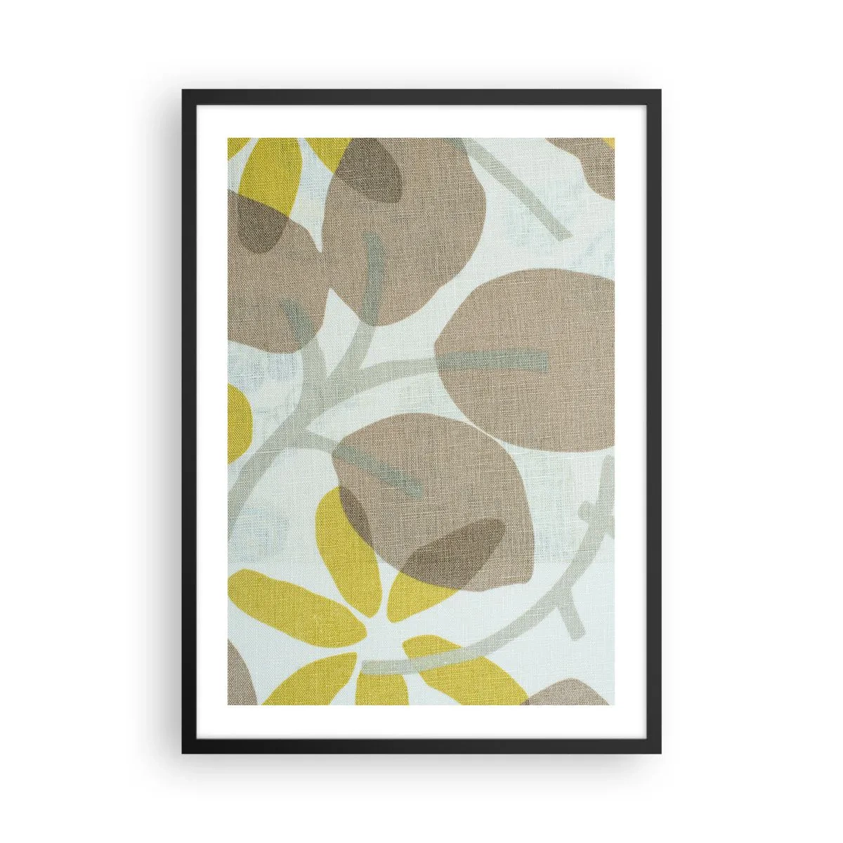 Plakat w czarnej ramie - Delikatna botaniczna grafika w naturalnych barwach - 50x70cm - Kompozycja w pełnym słońcu - Nowoczesna dekoracja ścienna do salonu i sypialni ARTTOR