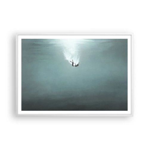 Plakat w białej ramie - W objęciach oceanu - 100x70 cm