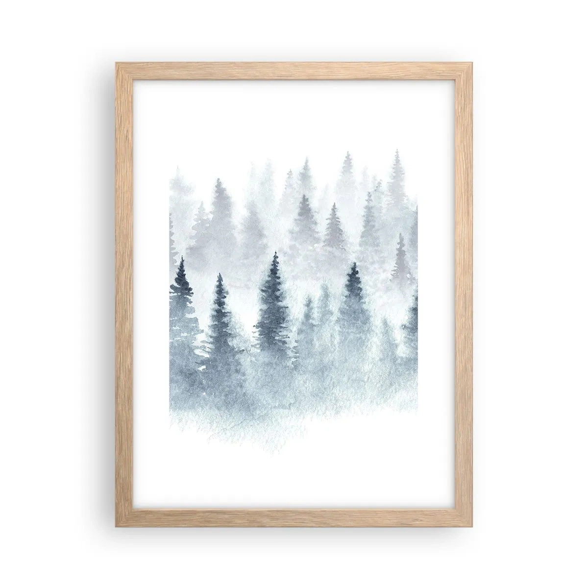 Plakat w ramie jasny dąb - Otulone mgłą - 30x40 cm