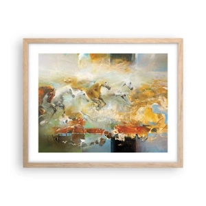 Plakat w ramie jasny dąb - Galopem przez światło - 50x40 cm