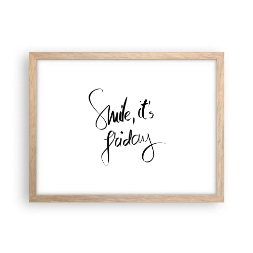 Plakat w ramie jasny dąb - Prawdziwa radość - 40x30 cm