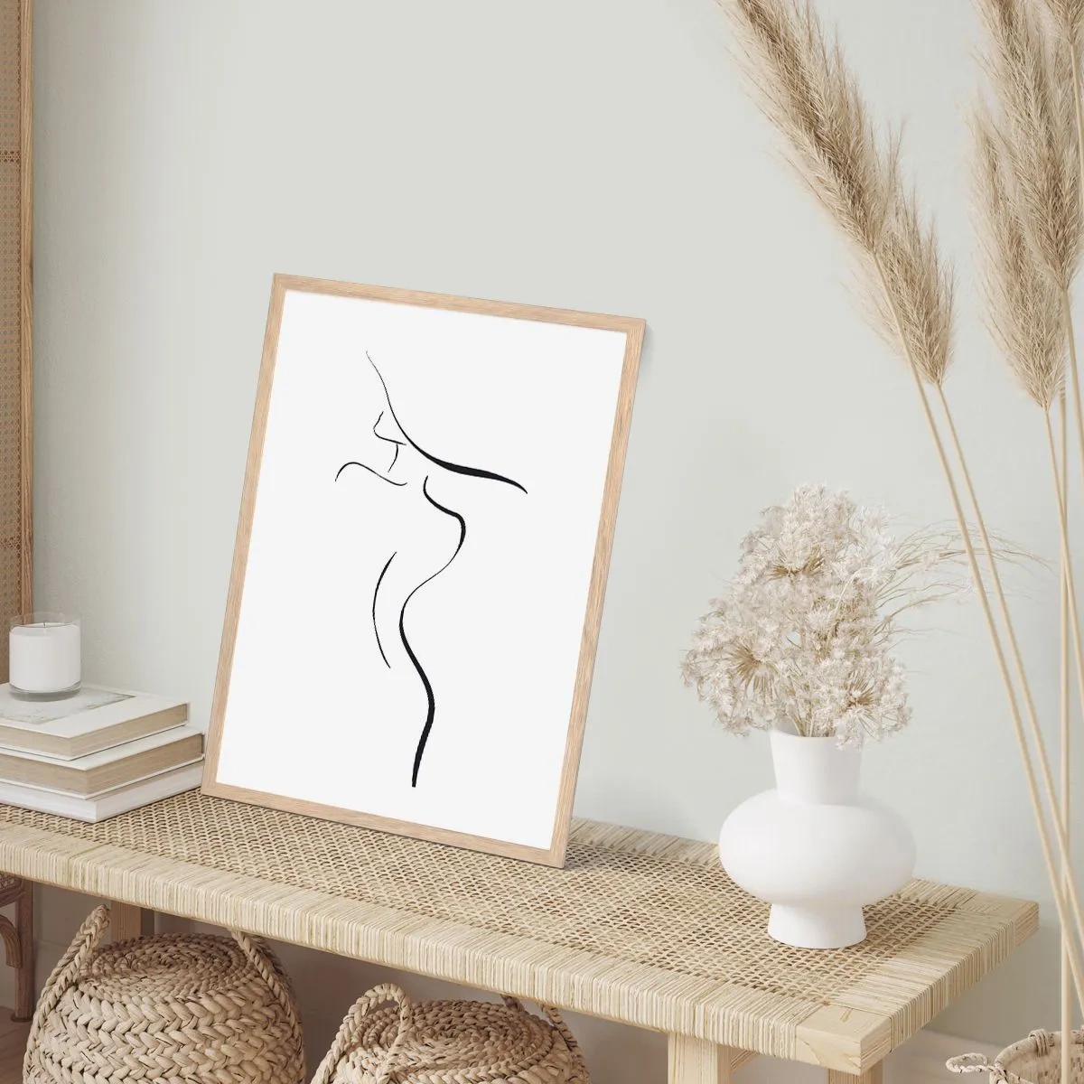 Plakat w ramie jasny dąb - Nieuchwytna jak fala - 50x70 cm