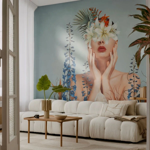 Fototapeta Premium Canvas - Kobieta – kwiat - Abstrakcja, Kobieta, Kwiaty - 300x210 cm