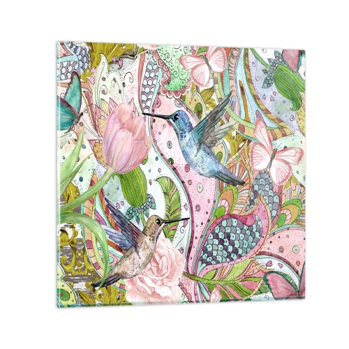 Obraz na szkle - Wplątane w pnączach - 30x30 cm