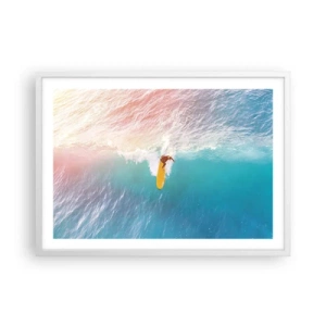 Plakat w białej ramie - Oceaniczny jeździec - 70x50 cm