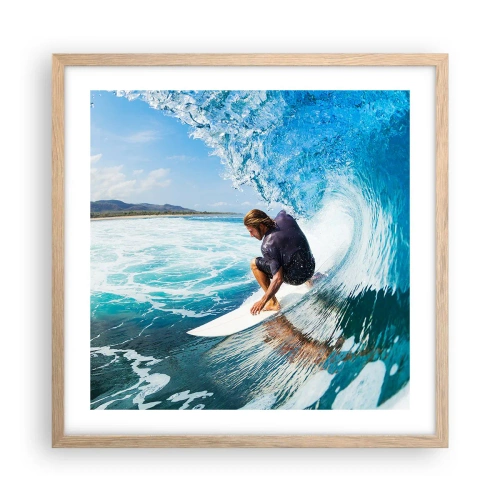 Plakat w ramie jasny dąb - Tańczący z falami - 50x50 cm