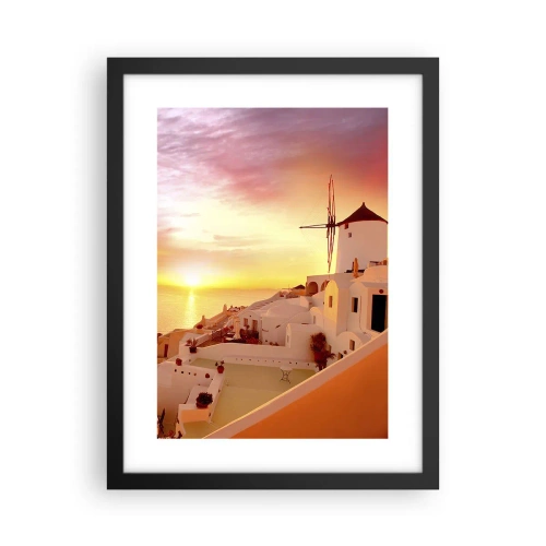 Plakat w czarnej ramie - Rozpłynąć się w bieli i złocie - 30x40 cm