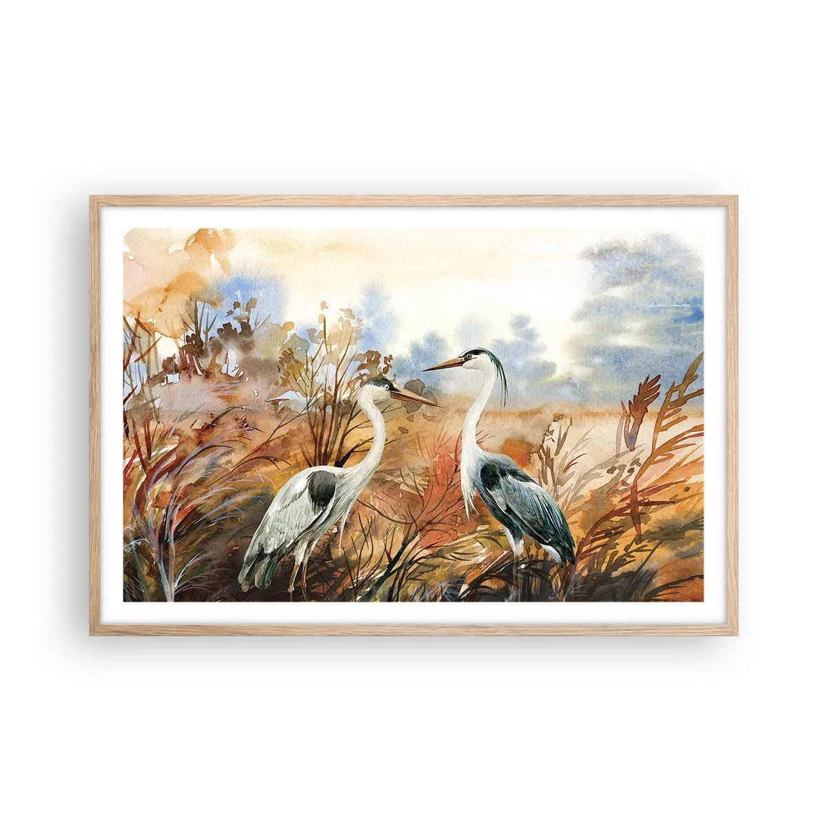 Plakat w ramie jasny dąb - Dokąd jesienią? - 91x61 cm