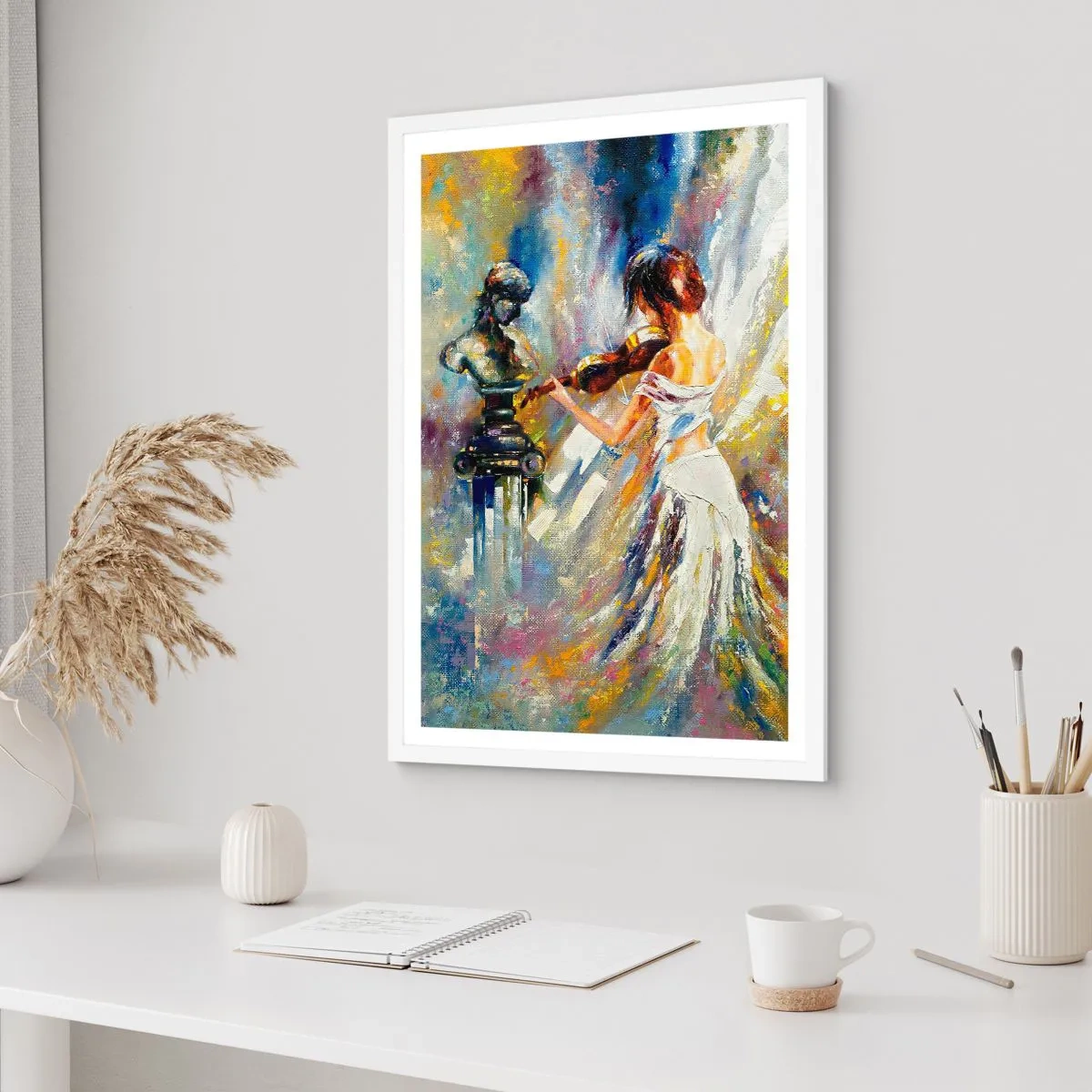 Plakat w białej ramie - Ożywić uczuciem - 30x40 cm